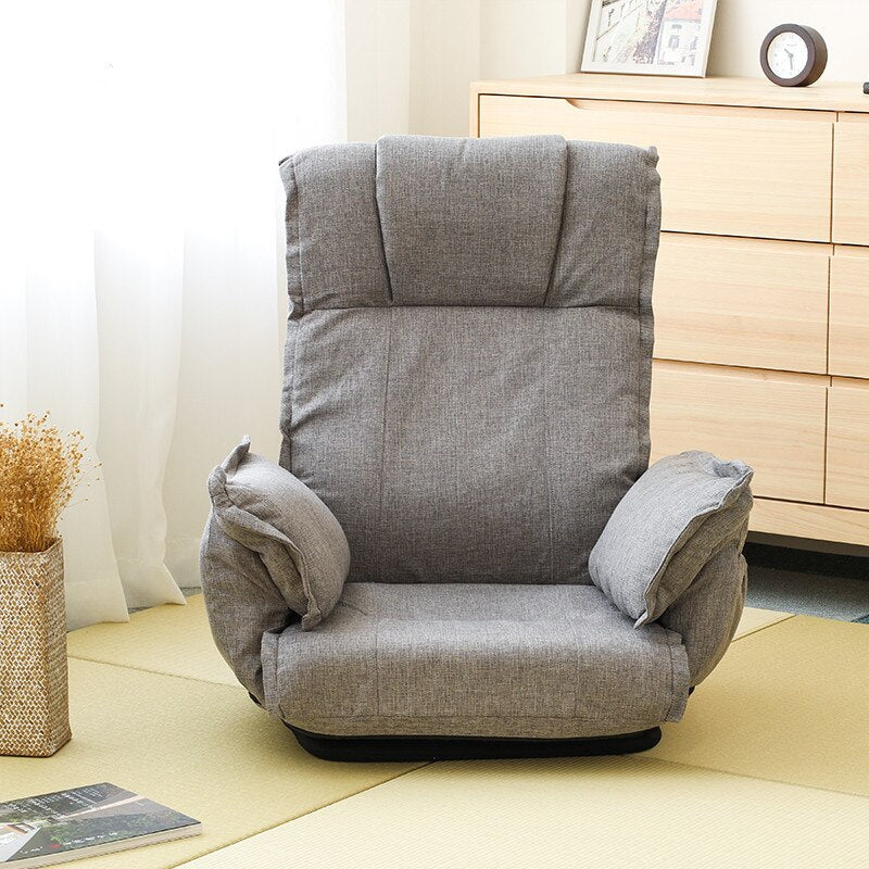 Modern Foldable Floor Swivel Chair 360 Degree Rotation Living Room Furniture Large Folding Floor Relax Upholstered Armchair