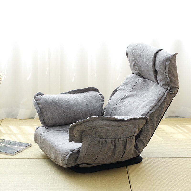 Modern Foldable Floor Swivel Chair 360 Degree Rotation Living Room Furniture Large Folding Floor Relax Upholstered Armchair