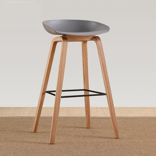 Minimalist Modern Design solid wood pp plastic bar chair northern wind fashion creative  counter stool Popular Furniture