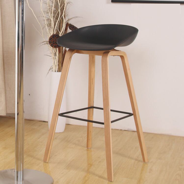 Minimalist Modern Design solid wood pp plastic bar chair northern wind fashion creative  counter stool Popular Furniture